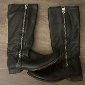 Hudson tall black leather boots